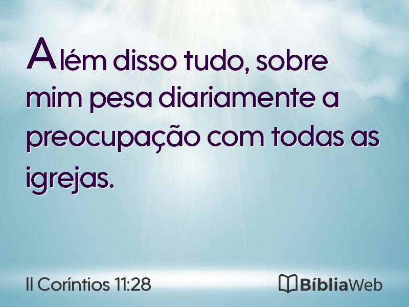 II Coríntios 11:28 em imagem para compartilhar