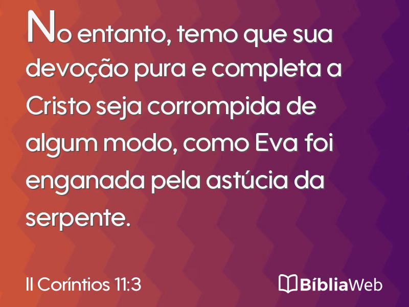II Coríntios 11:3 em imagem para compartilhar
