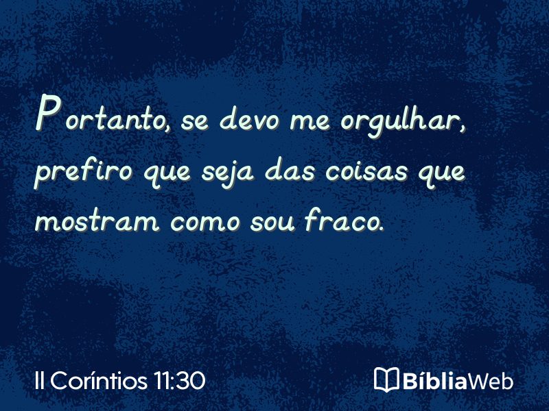 II Coríntios 11:30 em imagem para compartilhar