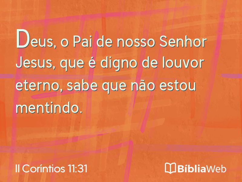 II Coríntios 11:31 em imagem para compartilhar