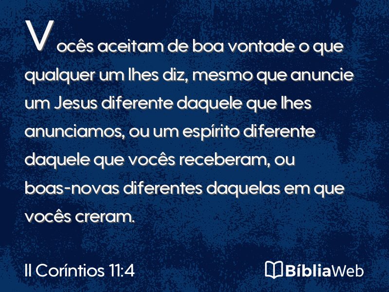 II Coríntios 11:4 em imagem para compartilhar