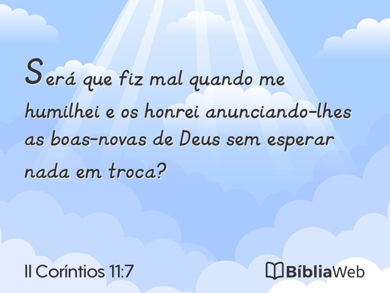 II Coríntios 11:7 em imagem para compartilhar
