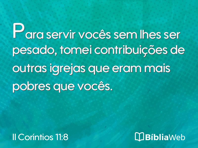 II Coríntios 11:8 em imagem para compartilhar
