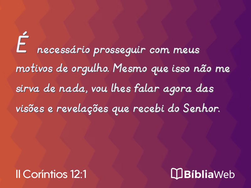 II Coríntios 12:1 em imagem para compartilhar
