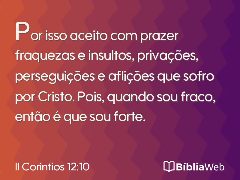 II Coríntios 12:10 em imagem para compartilhar