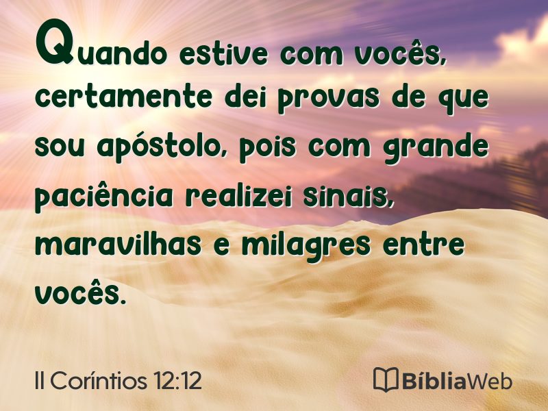 II Coríntios 12:12 em imagem para compartilhar