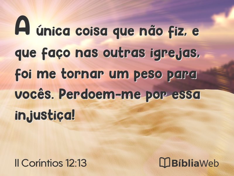 II Coríntios 12:13 em imagem para compartilhar