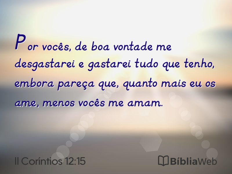 II Coríntios 12:15 em imagem para compartilhar