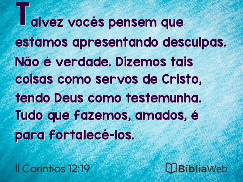 II Coríntios 12:19 em imagem para compartilhar