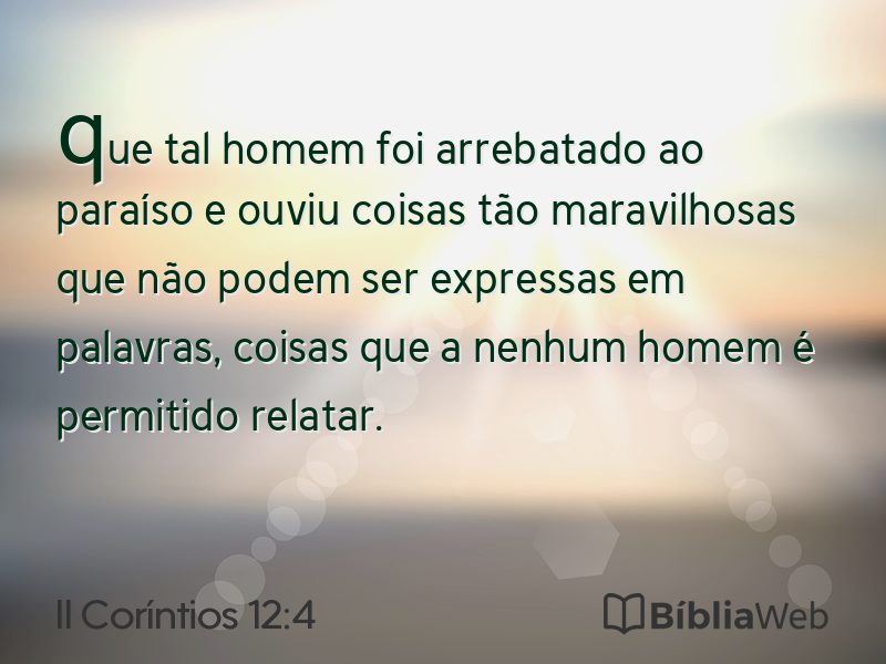 II Coríntios 12:4 em imagem para compartilhar