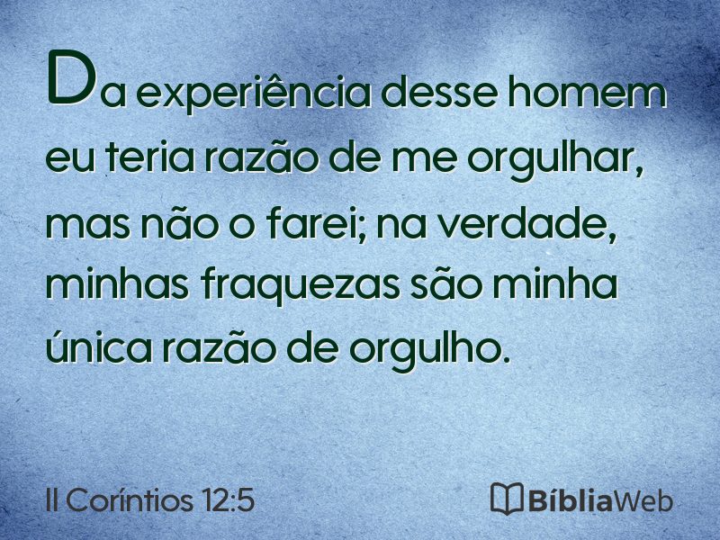 II Coríntios 12:5 em imagem para compartilhar
