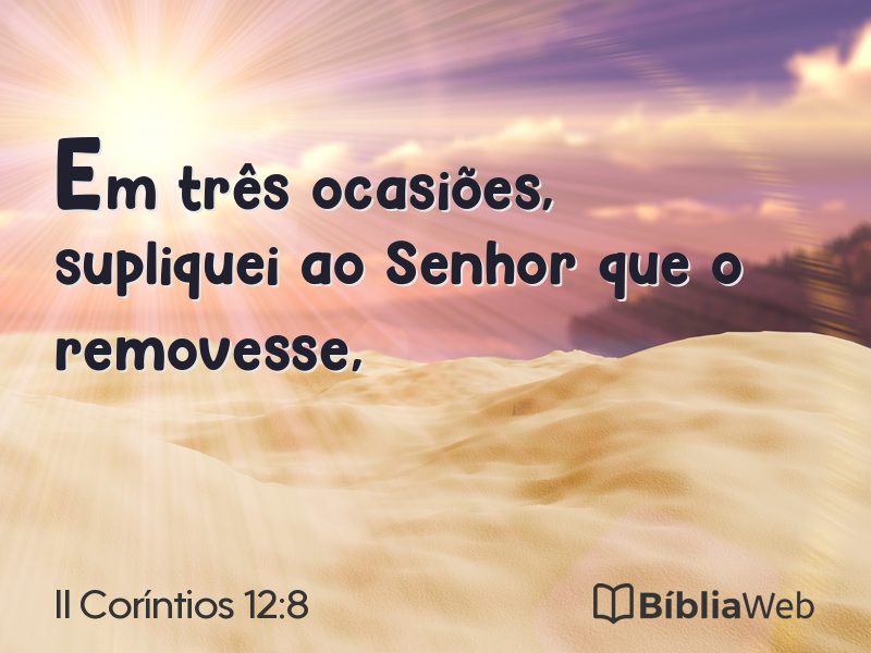 II Coríntios 12:8 em imagem para compartilhar