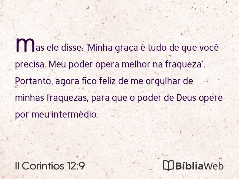 II Coríntios 12:9 em imagem para compartilhar