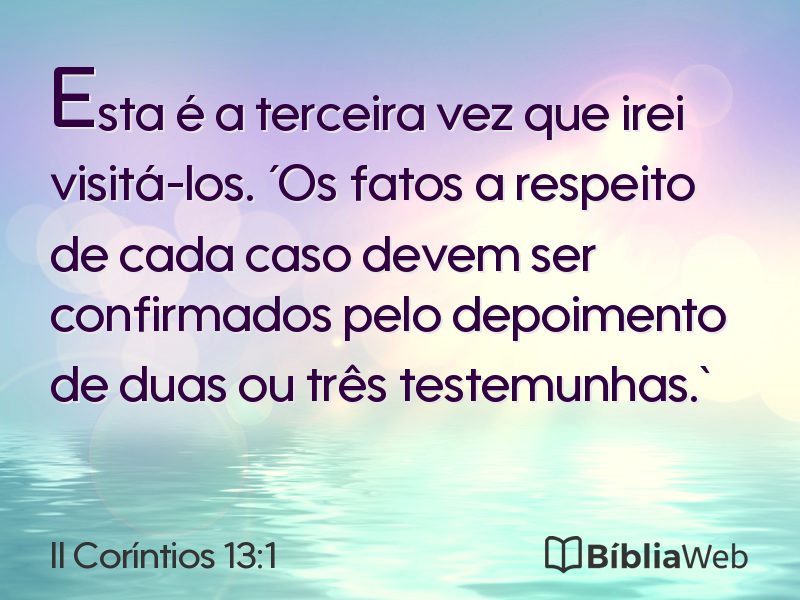 II Coríntios 13:1 em imagem para compartilhar
