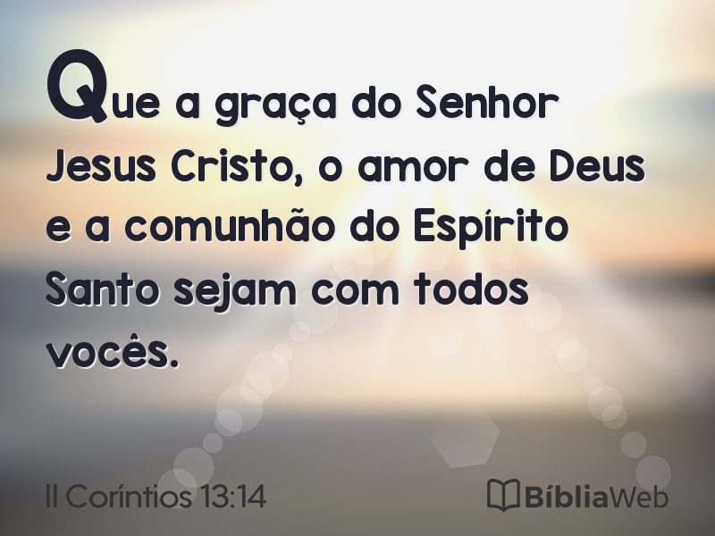 II Coríntios 13:14 em imagem para compartilhar
