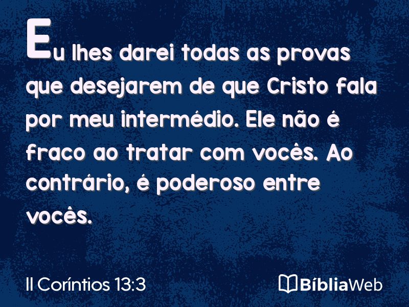 II Coríntios 13:3 em imagem para compartilhar