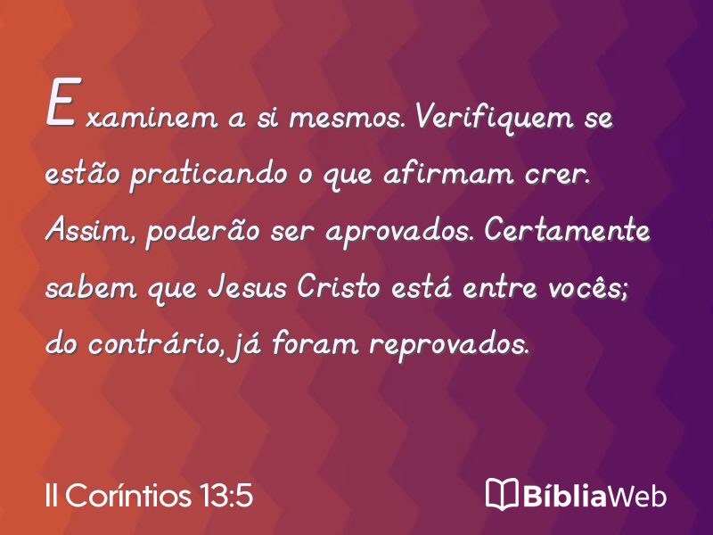 II Coríntios 13:5 em imagem para compartilhar