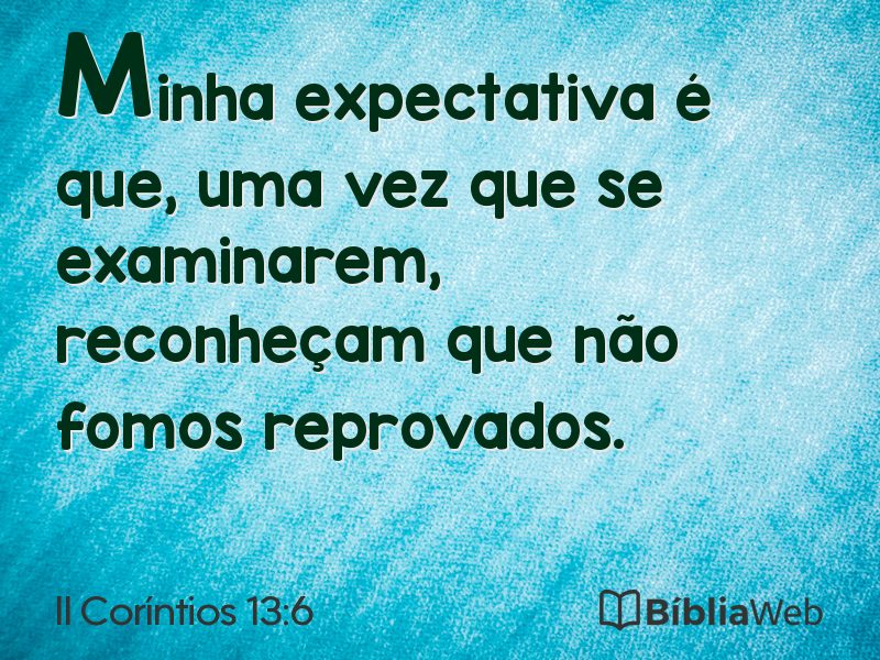II Coríntios 13:6 em imagem para compartilhar