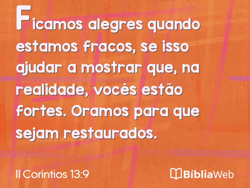II Coríntios 13:9 em imagem para compartilhar