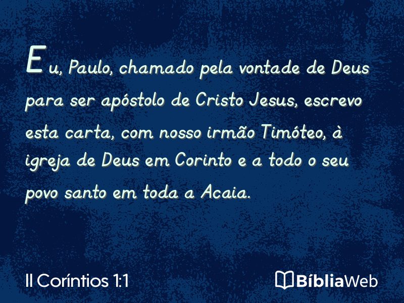 II Coríntios 1:1 em imagem para compartilhar