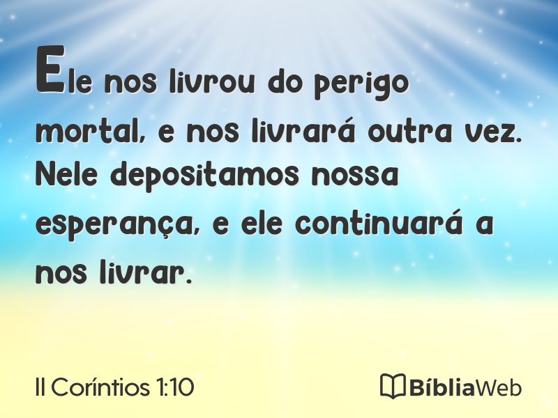 II Coríntios 1:10 em imagem para compartilhar