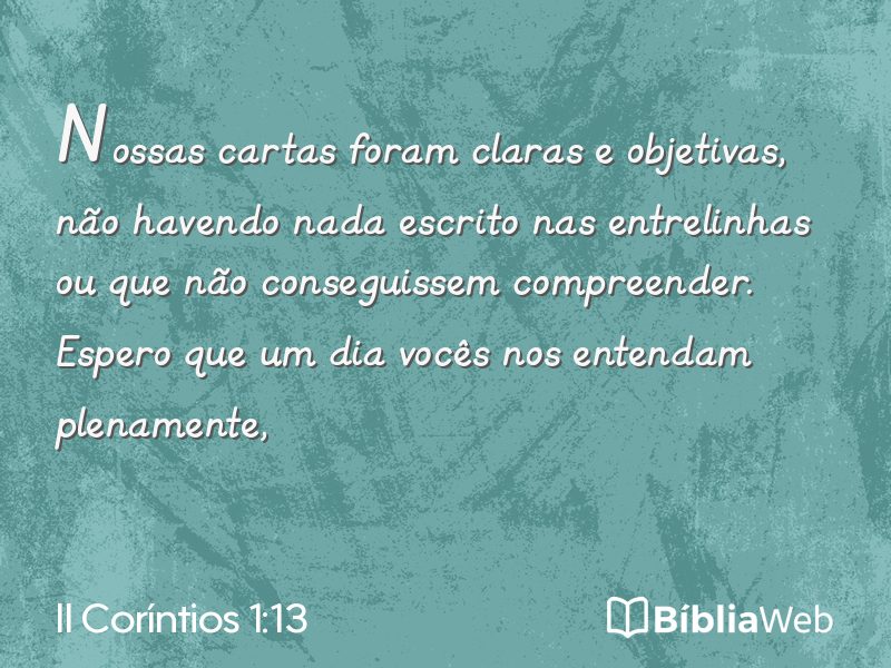 II Coríntios 1:13 em imagem para compartilhar