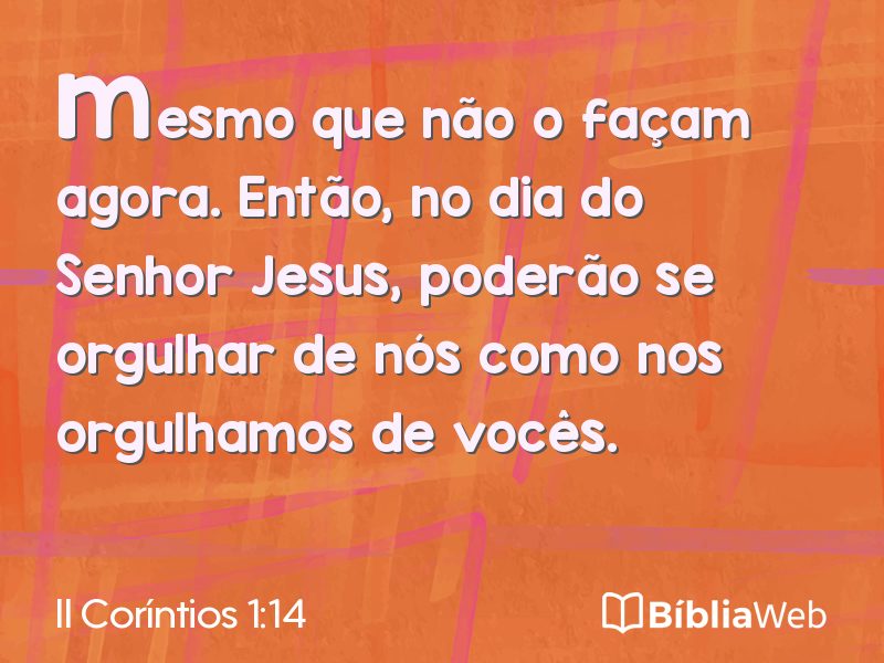 II Coríntios 1:14 em imagem para compartilhar