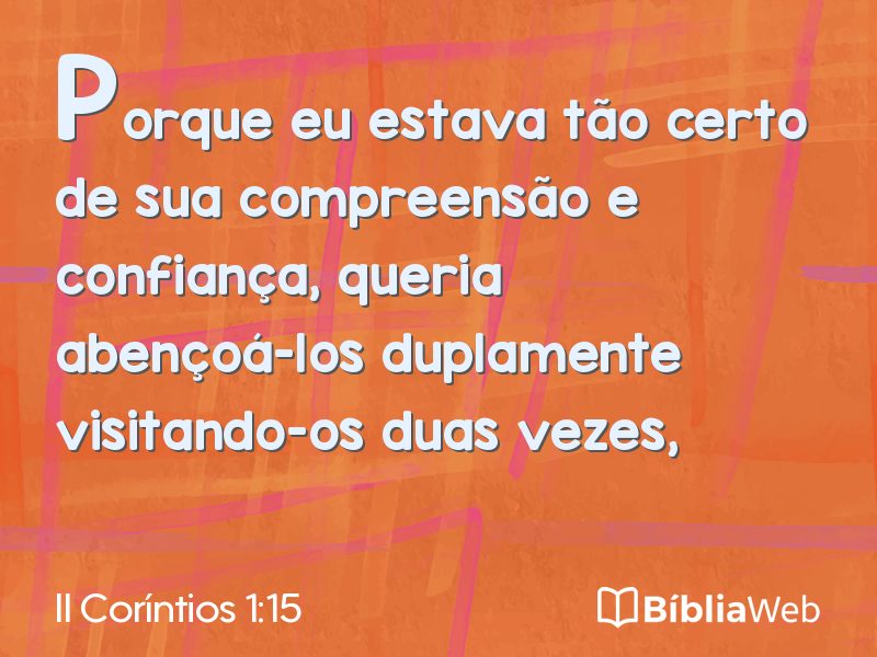 II Coríntios 1:15 em imagem para compartilhar