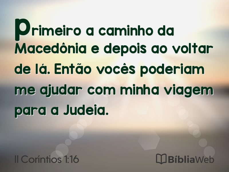 II Coríntios 1:16 em imagem para compartilhar