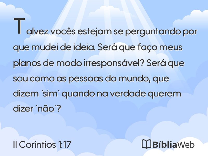 II Coríntios 1:17 em imagem para compartilhar