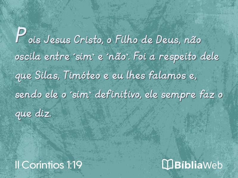 II Coríntios 1:19 em imagem para compartilhar