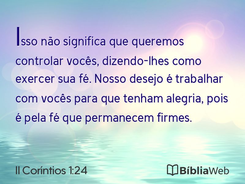 II Coríntios 1:24 em imagem para compartilhar
