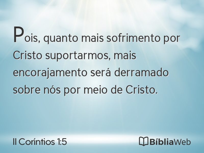II Coríntios 1:5 em imagem para compartilhar