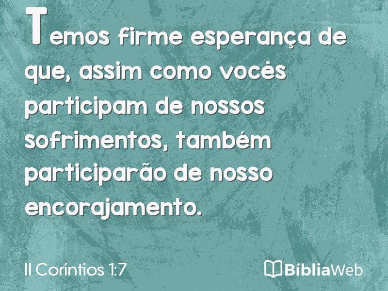 II Coríntios 1:7 em imagem para compartilhar