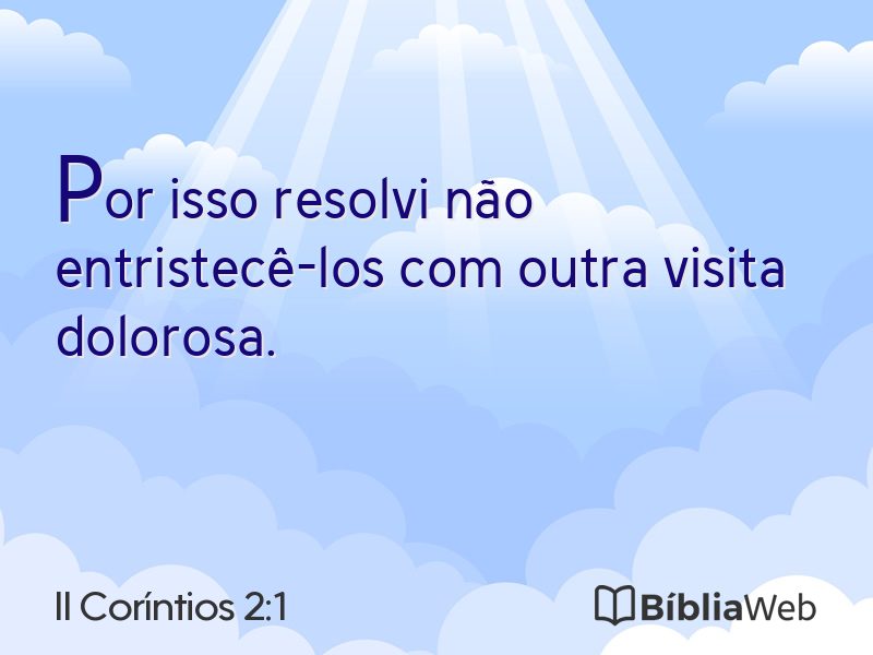 II Coríntios 2:1 em imagem para compartilhar