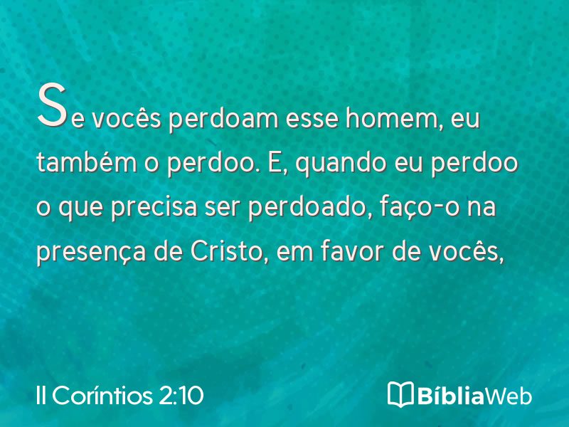 II Coríntios 2:10 em imagem para compartilhar