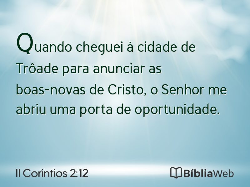 II Coríntios 2:12 em imagem para compartilhar