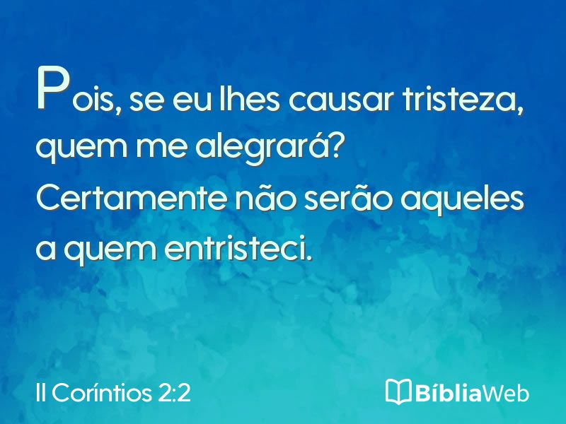 II Coríntios 2:2 em imagem para compartilhar