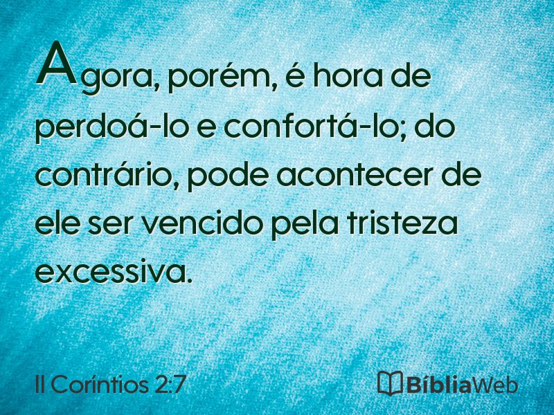 II Coríntios 2:7 em imagem para compartilhar