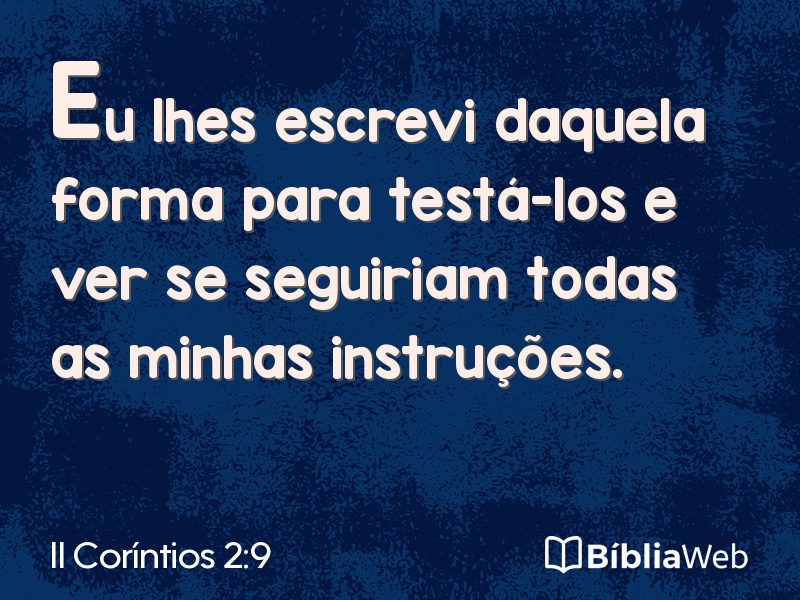 II Coríntios 2:9 em imagem para compartilhar