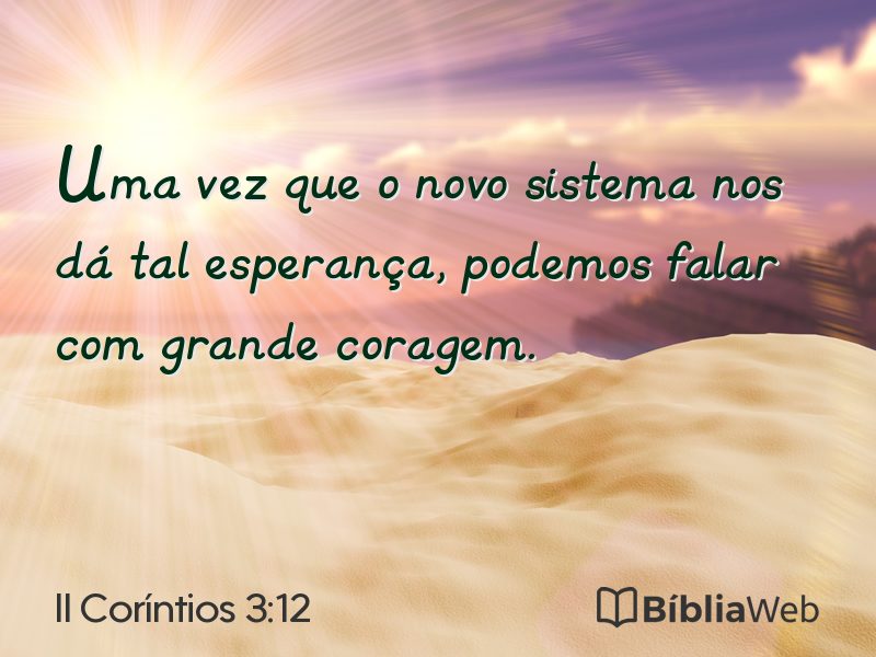 II Coríntios 3:12 em imagem para compartilhar