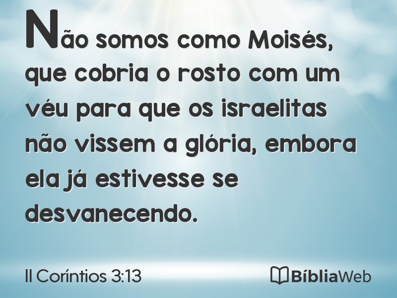 II Coríntios 3:13 em imagem para compartilhar