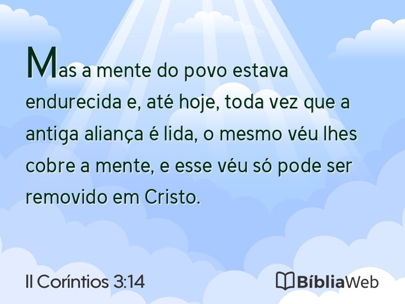 II Coríntios 3:14 em imagem para compartilhar