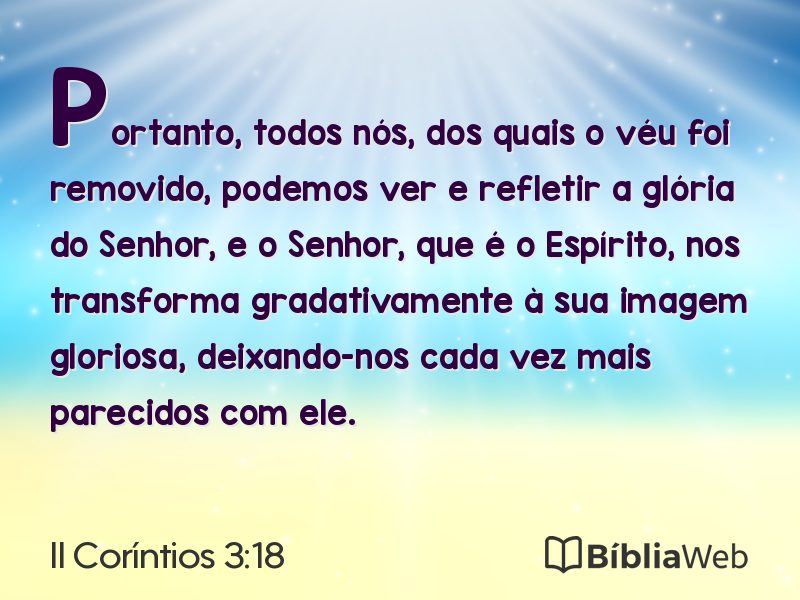 II Coríntios 3:18 em imagem para compartilhar