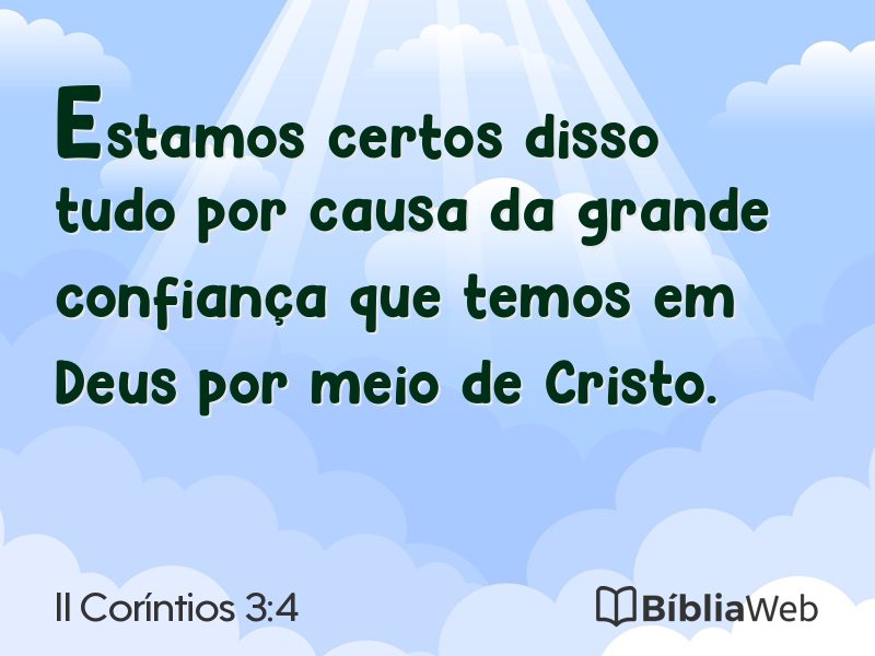 II Coríntios 3:4 em imagem para compartilhar