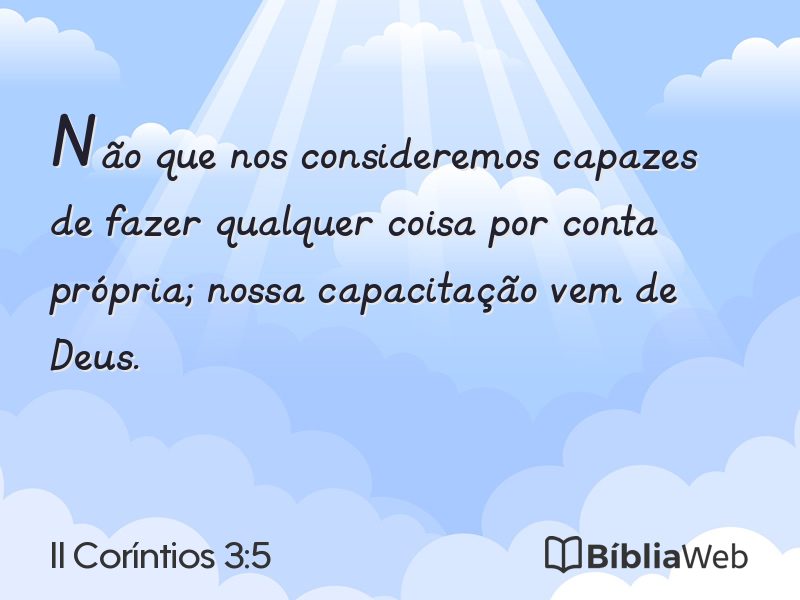 II Coríntios 3:5 em imagem para compartilhar