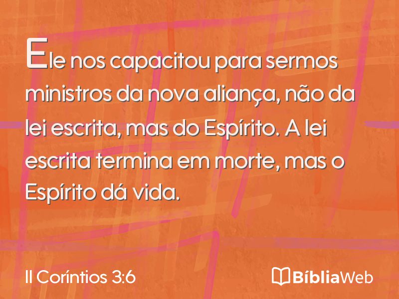 II Coríntios 3:6 em imagem para compartilhar
