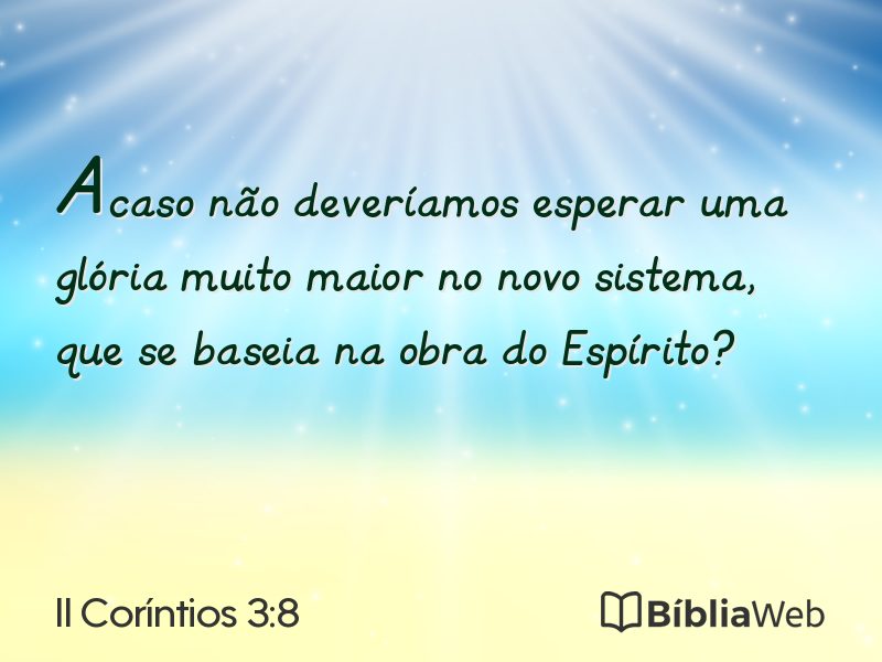 II Coríntios 3:8 em imagem para compartilhar