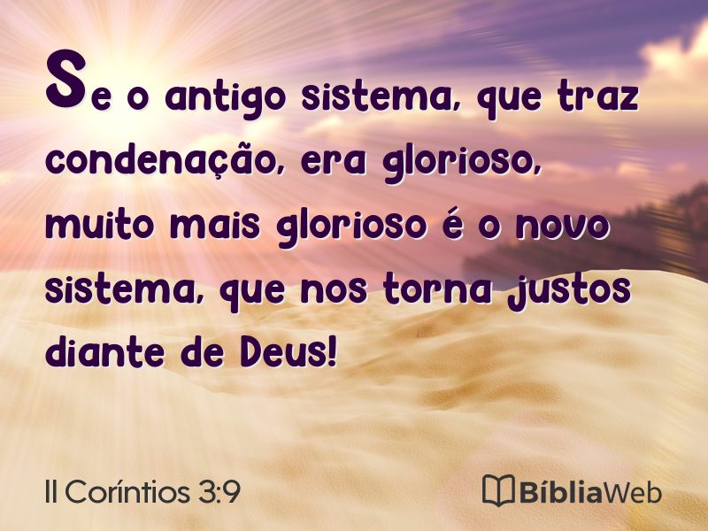 II Coríntios 3:9 em imagem para compartilhar