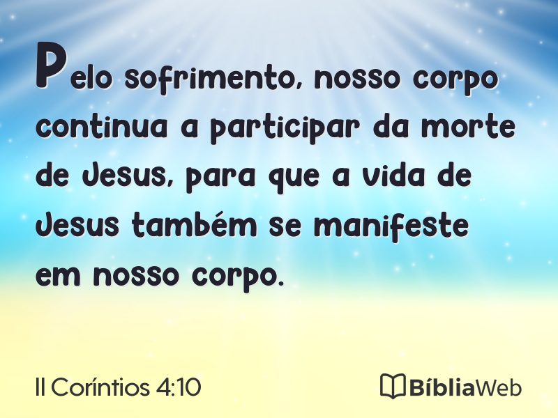 II Coríntios 4:10 em imagem para compartilhar